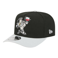 San Antonio Spurs Injection Cartoon Logo A-Frame 9FIFTY Adjustable Hat - Black | New Era shop