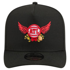 Atlanta Hawks Injection Cartoon Logo A-Frame 9FIFTY Adjustable Hat - Black | New Era sale