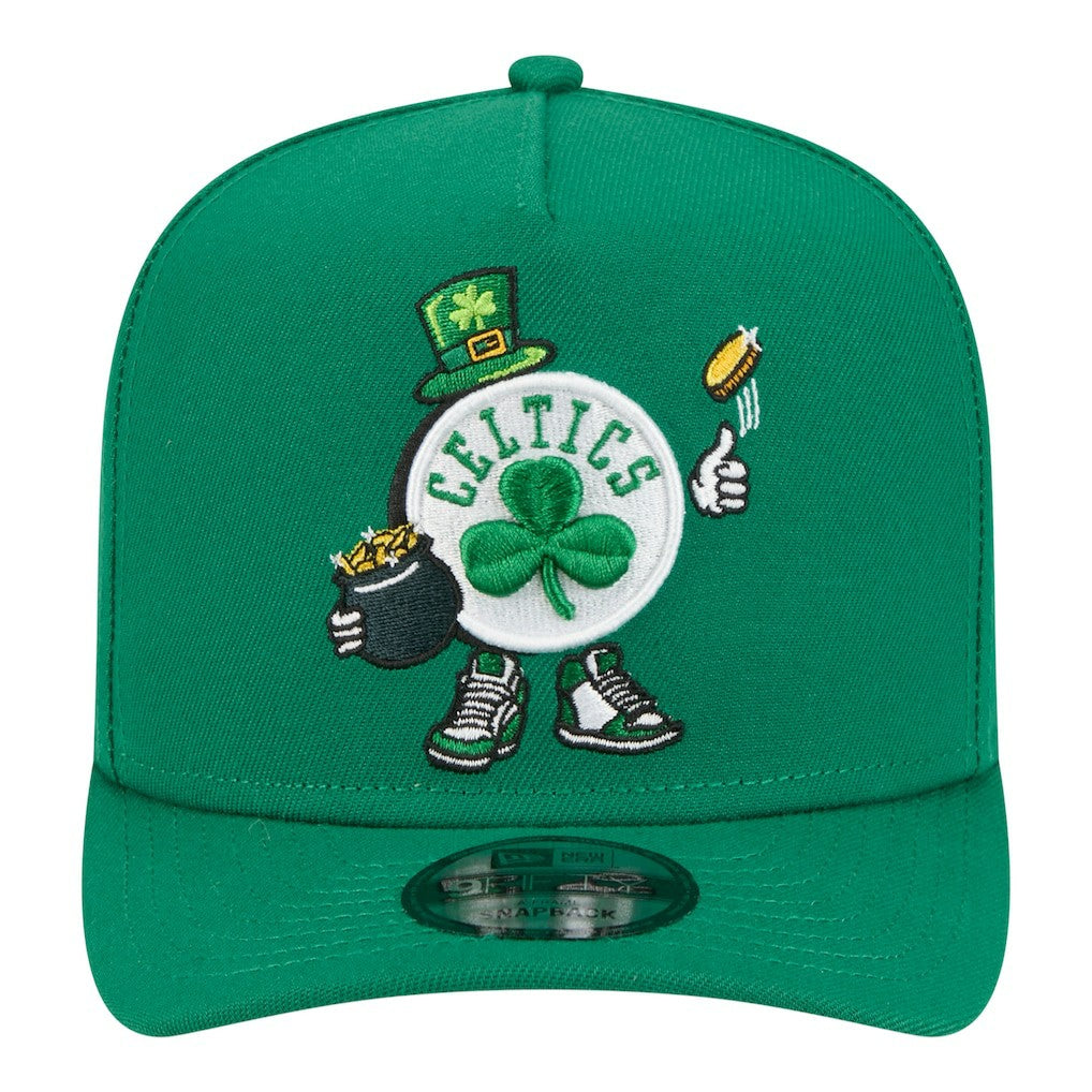 Boston Celtics Injection Cartoon Logo A-Frame 9FIFTY Adjustable Hat - Kelly Green | New Era discount