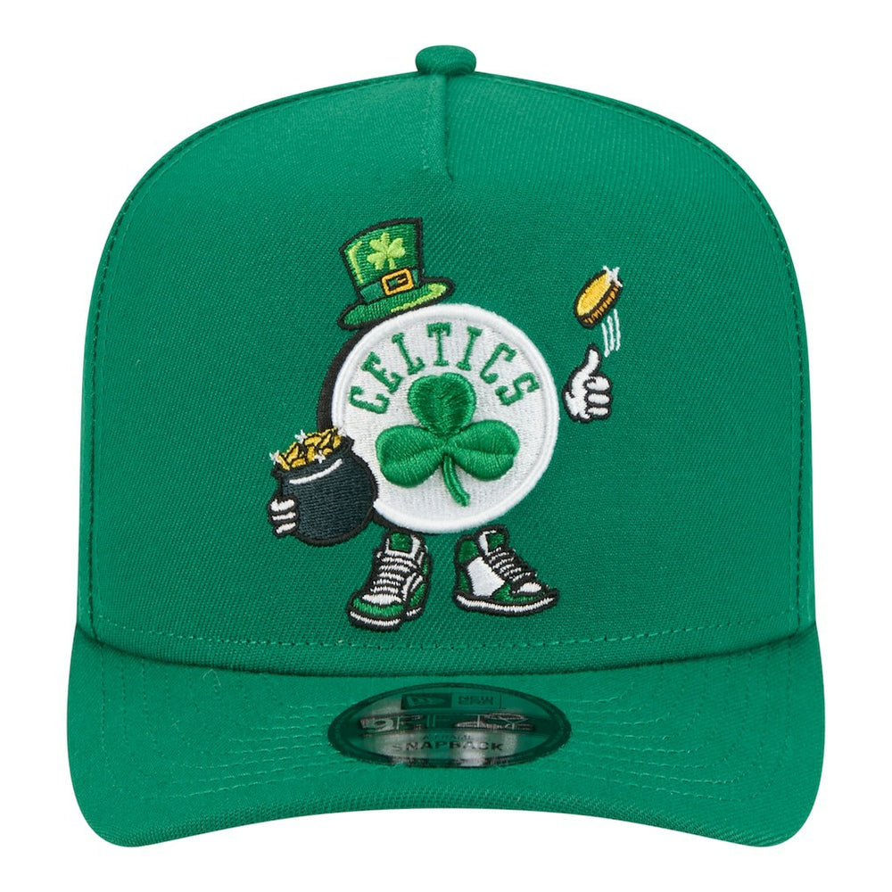 Boston Celtics Injection Cartoon Logo A-Frame 9FIFTY Adjustable Hat - Kelly Green | New Era discount