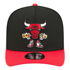 Chicago Bulls Injection Cartoon Logo A-Frame 9FIFTY Adjustable Hat - Black | New Era shop