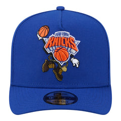 New York Knicks Injection Cartoon Logo A-Frame 9FIFTY Adjustable Hat - Blue | New Era online