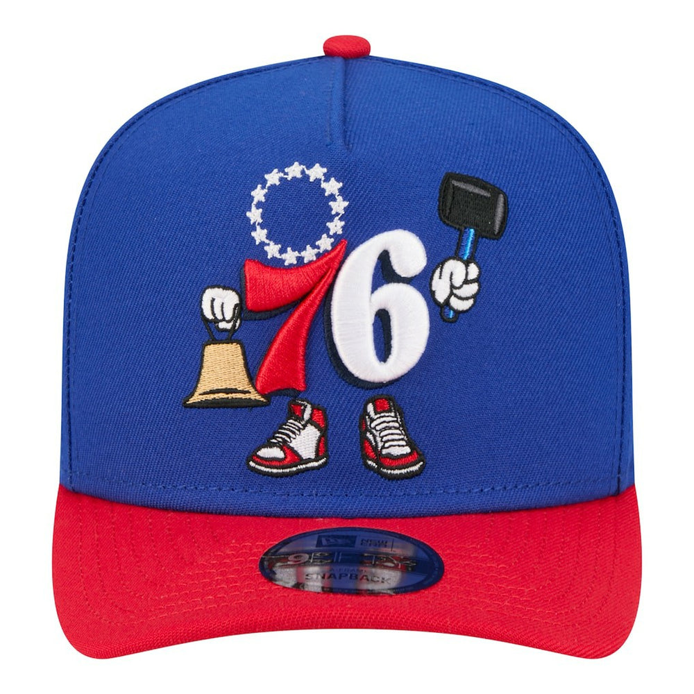 Philadelphia 76ers Injection Cartoon Logo A-Frame 9FIFTY Adjustable Hat - Royal | New Era for sale
