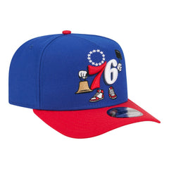 Philadelphia 76ers Injection Cartoon Logo A-Frame 9FIFTY Adjustable Hat - Royal | New Era for sale