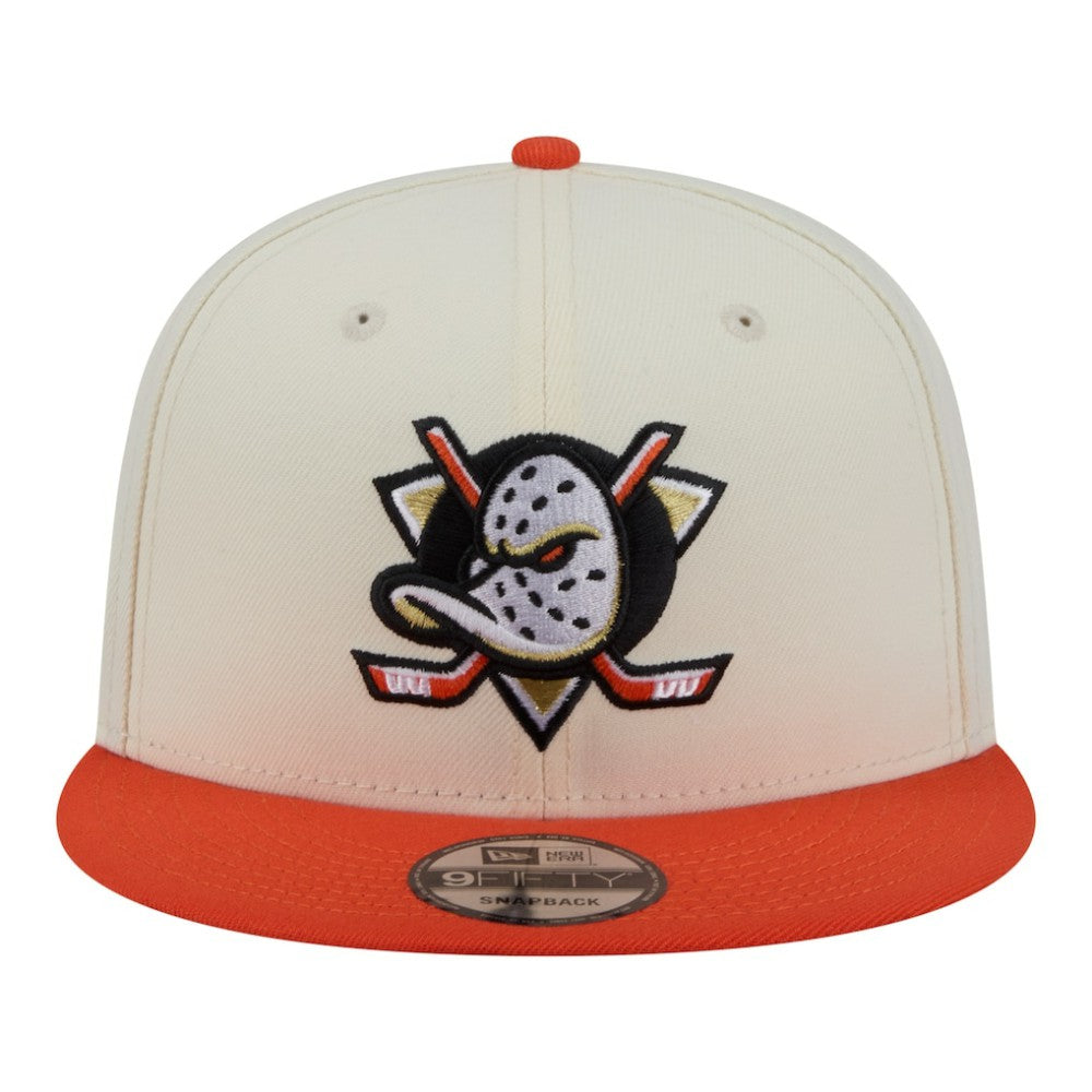 Anaheim Ducks New Era Injection Localized Two-Tone 9FIFTY Snapback Hat White/Orange
