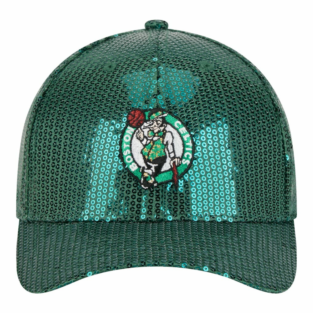 Boston Celtics Women's Sequin M-Crown 9FORTY Adjustable Hat - Kelly Green | New Era online