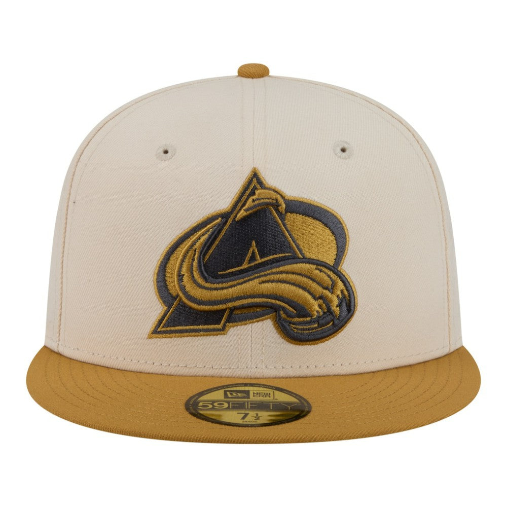 Colorado Avalanche New Era Colorpack Two-Tone 59FIFTY Fitted Hat Cream/Tan