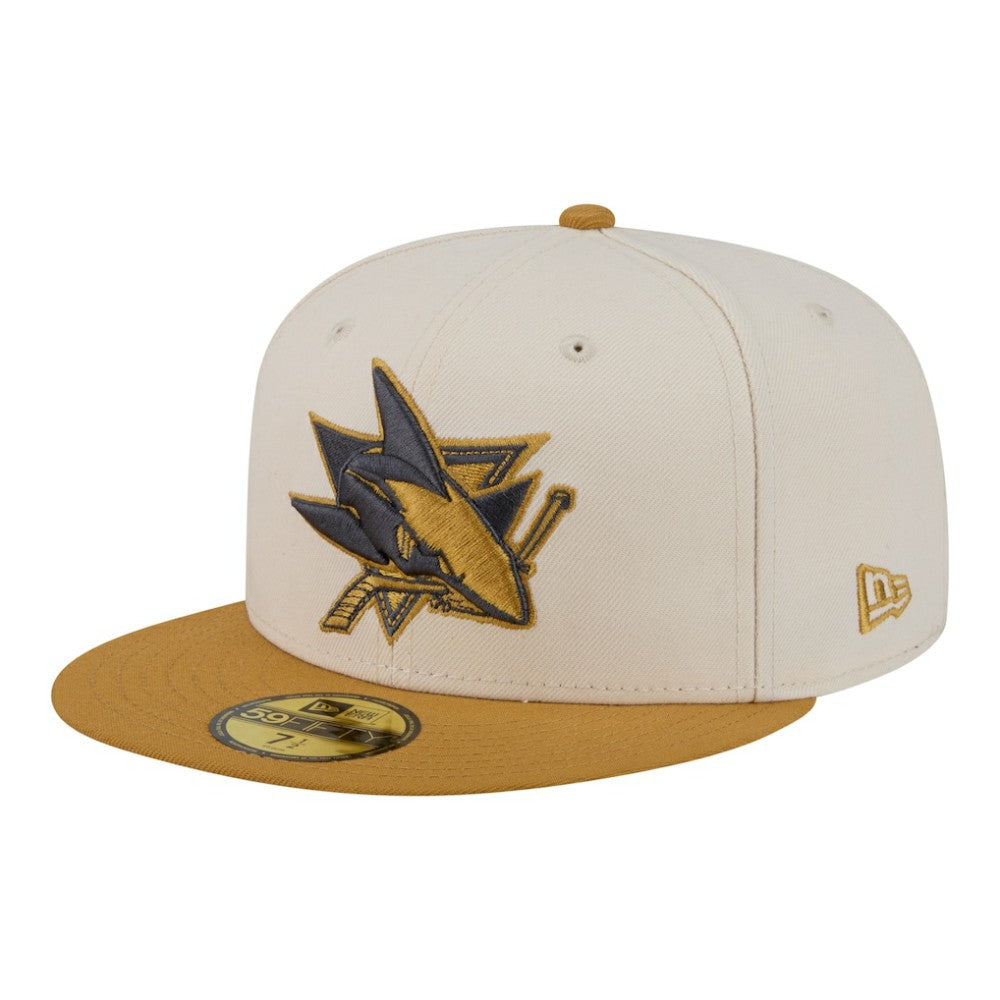 San Jose Sharks New Era Colorpack Two-Tone 59FIFTY Fitted Hat Cream/Tan