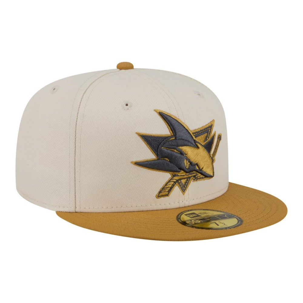 San Jose Sharks New Era Colorpack Two-Tone 59FIFTY Fitted Hat Cream/Tan
