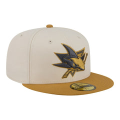 San Jose Sharks New Era Colorpack Two-Tone 59FIFTY Fitted Hat Cream/Tan