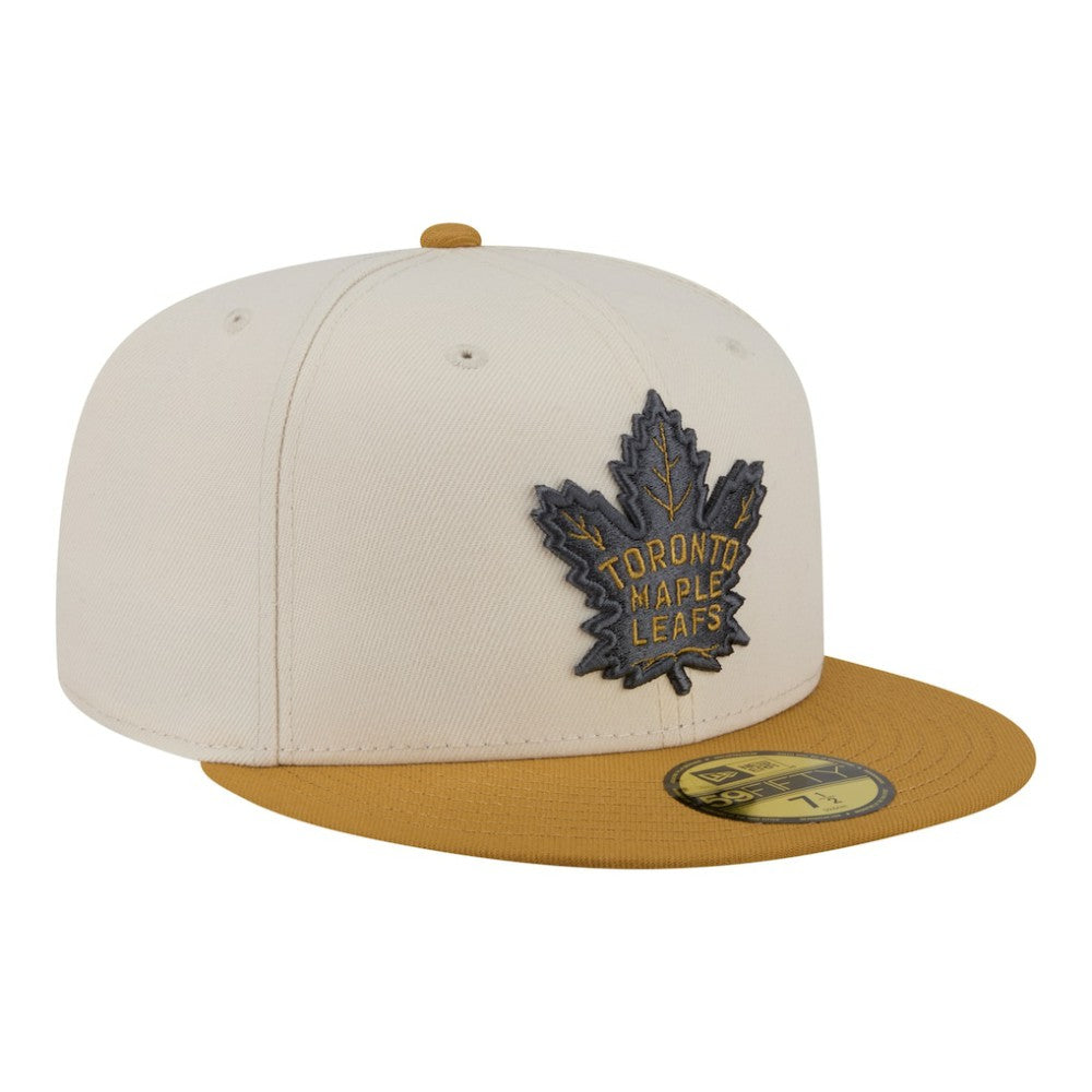 Toronto Maple Leafs New Era Colorpack Two-Tone 59FIFTY Fitted Hat Cream/Tan