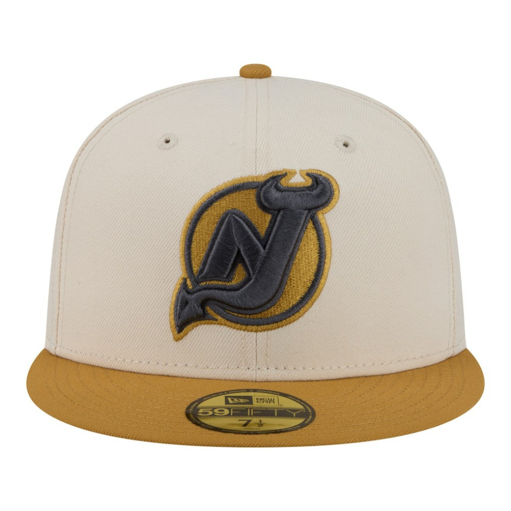 New Jersey Devils New Era Colorpack Two-Tone 59FIFTY Fitted Hat Cream/Tan