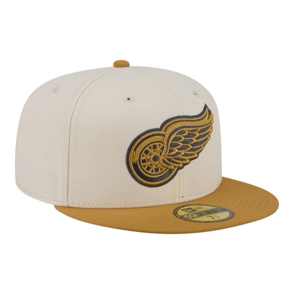 Detroit Red Wings New Era Colorpack Two-Tone 59FIFTY Fitted Hat Cream/Tan