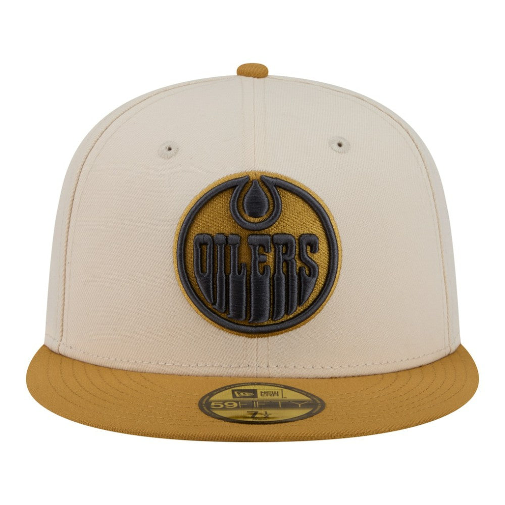 Edmonton Oilers New Era Colorpack Two-Tone 59FIFTY Fitted Hat Cream/Tan