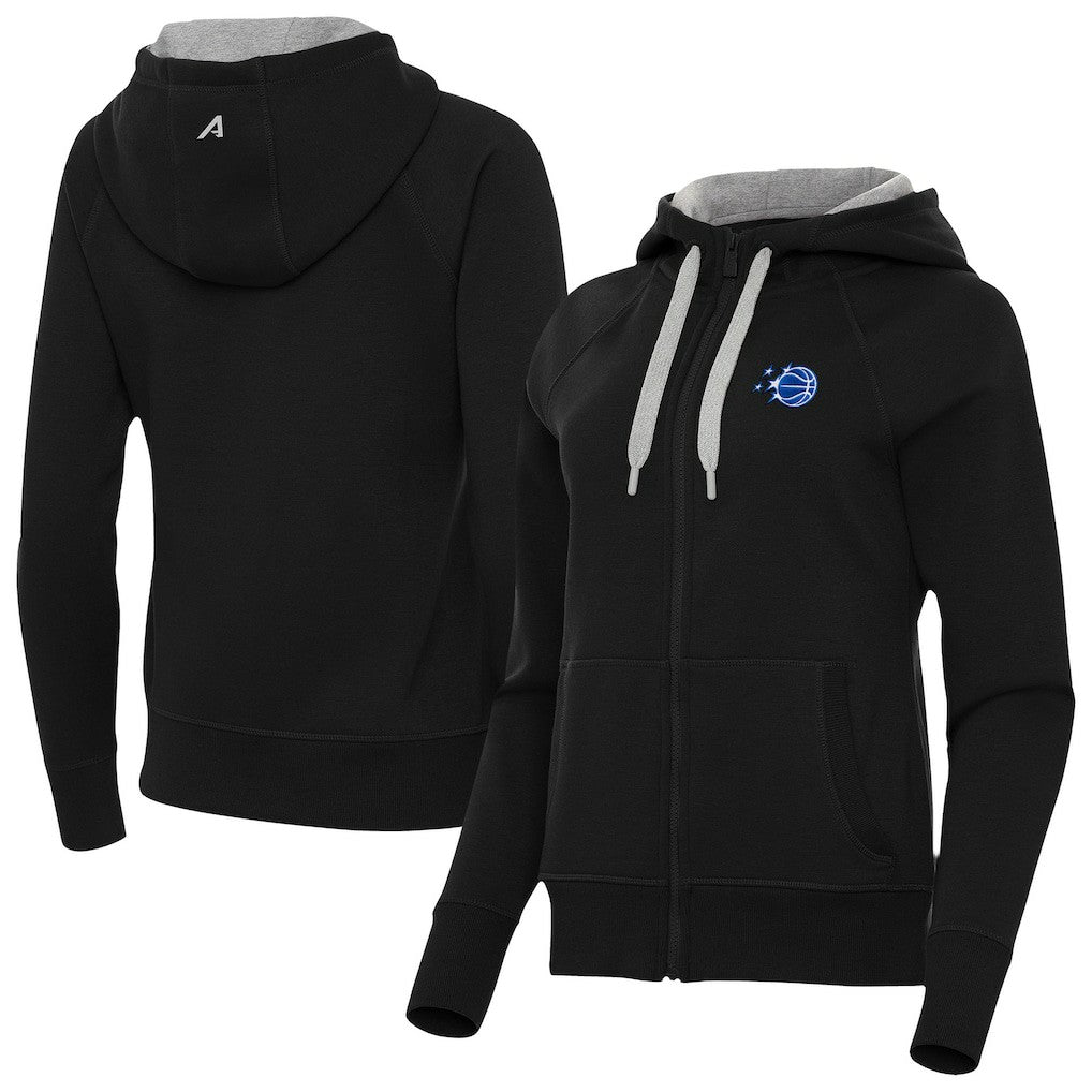 Orlando Magic Antigua Women's New Logo Victory Full-Zip Hooded Sweatshirt - Black for sale