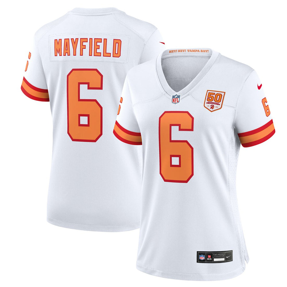 Baker Mayfield '76 Tampa Bay Buccaneers Women's 50th Season Game Jersey - White | Nike cheap