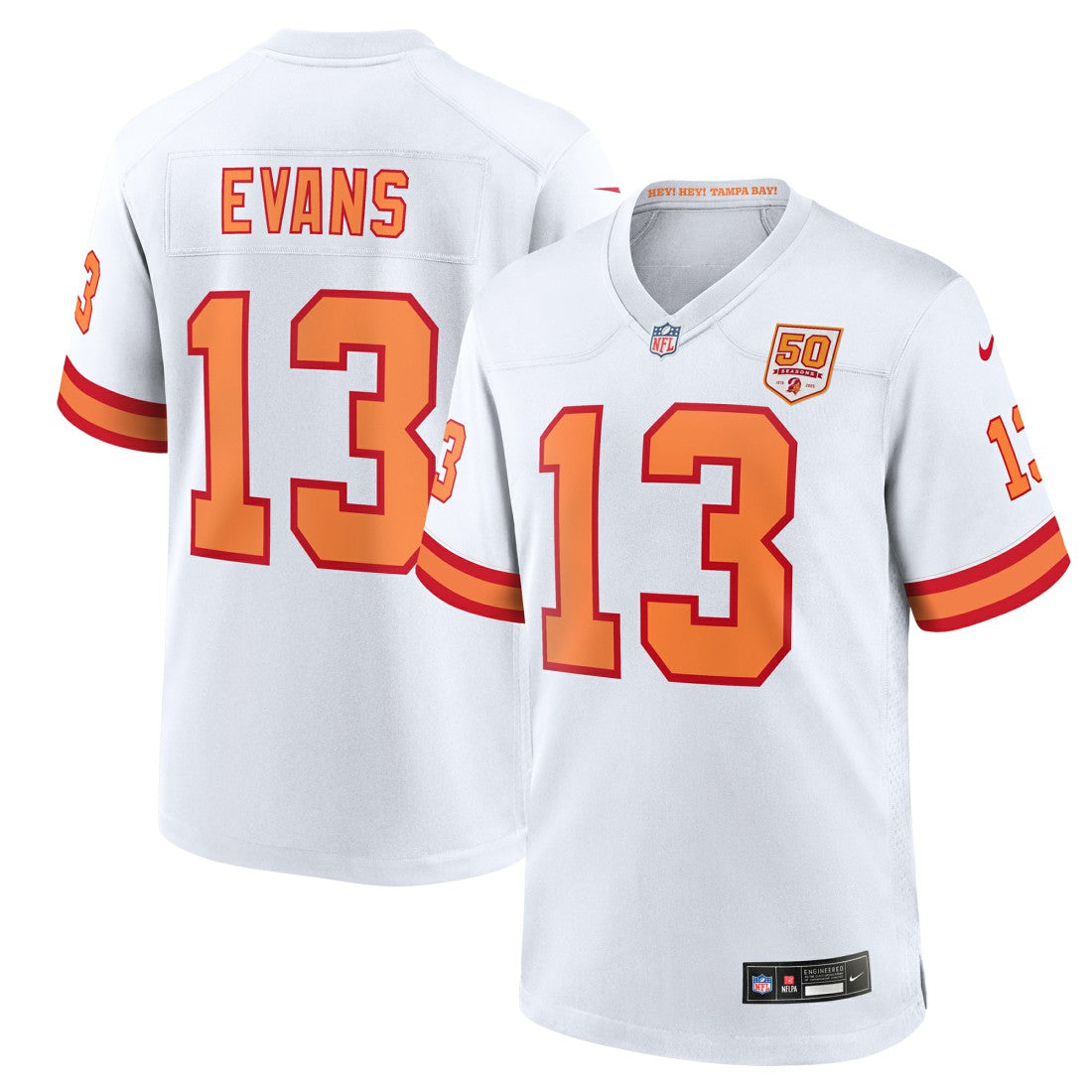 Mike Evans '76 Tampa Bay Buccaneers 50th Season Game Jersey - White | Nike sale