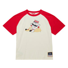 Cincinnati Reds Women's Boyfriend Raglan T-Shirt - Cream | Mitchell & Ness