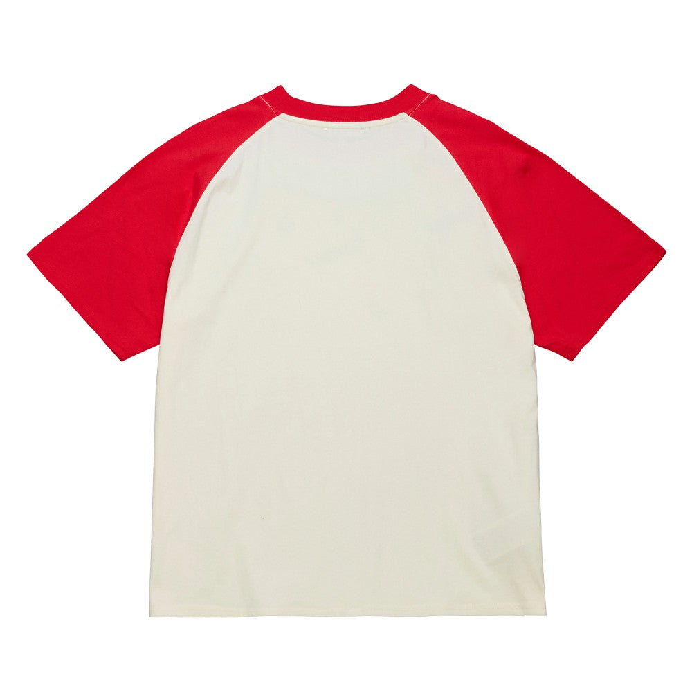Cincinnati Reds Women's Boyfriend Raglan T-Shirt - Cream | Mitchell & Ness