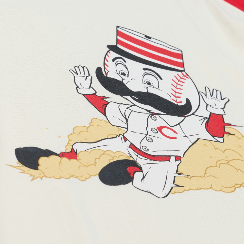 Cincinnati Reds Women's Boyfriend Raglan T-Shirt - Cream | Mitchell & Ness