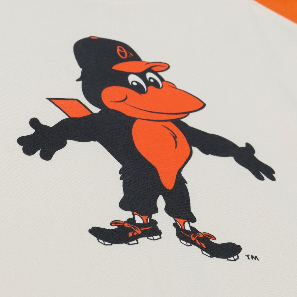 Baltimore Orioles Women's Boyfriend Raglan T-Shirt - Cream | Mitchell & Ness