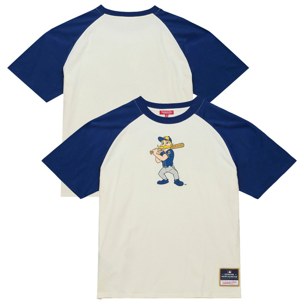 Milwaukee Brewers Women's Boyfriend Raglan T-Shirt - Cream | Mitchell & Ness