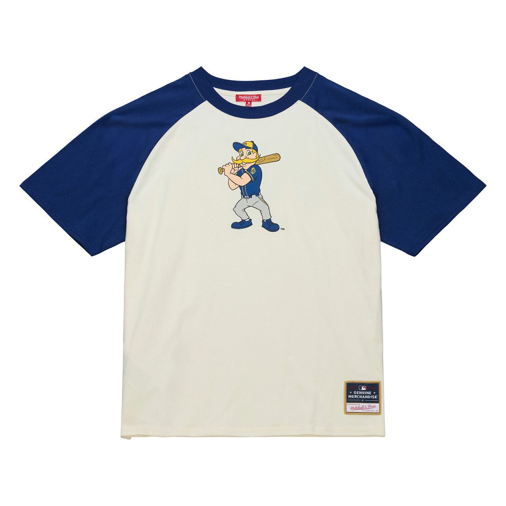 Milwaukee Brewers Women's Boyfriend Raglan T-Shirt - Cream | Mitchell & Ness