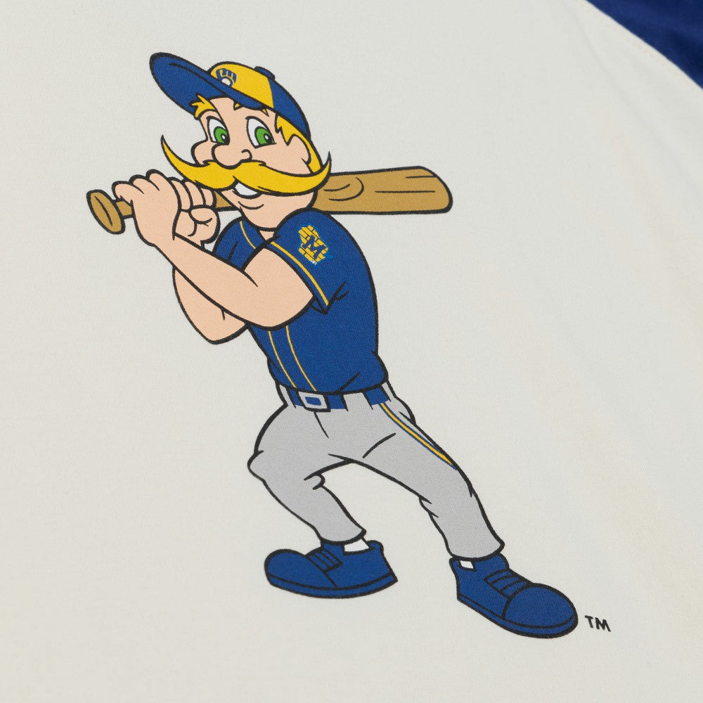 Milwaukee Brewers Women's Boyfriend Raglan T-Shirt - Cream | Mitchell & Ness