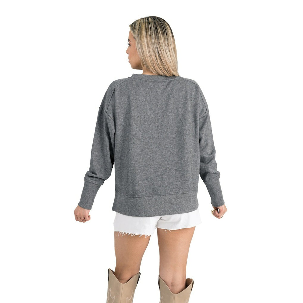 Dallas Cowboys Gameday Couture Women's French Terry V-Neck Pullover Sweatshirt - Gray outlet