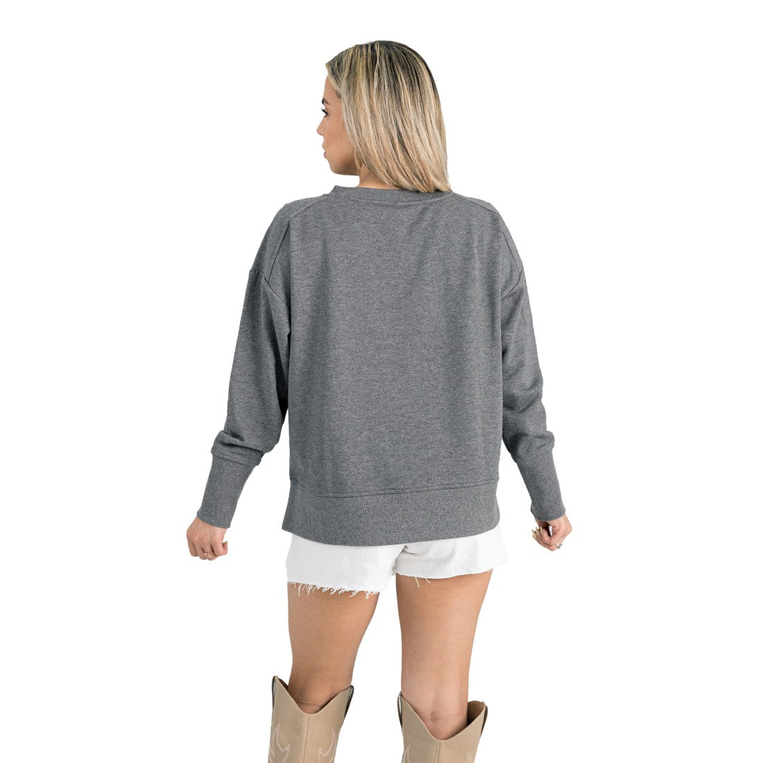 Tampa Bay Buccaneers Gameday Couture Women's French Terry V-Neck Pullover Sweatshirt - Gray sale