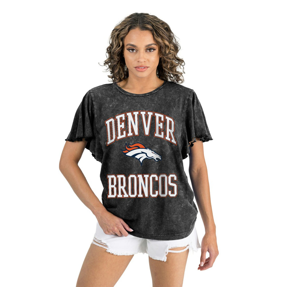 Denver Broncos Gameday Couture Women's Relaxed Flutter Sleeve T-Shirt - Black online