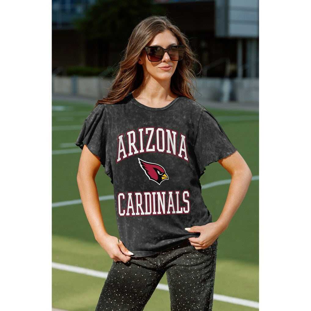 Arizona Cardinals Gameday Couture Women's Relaxed Flutter Sleeve T-Shirt - Black online