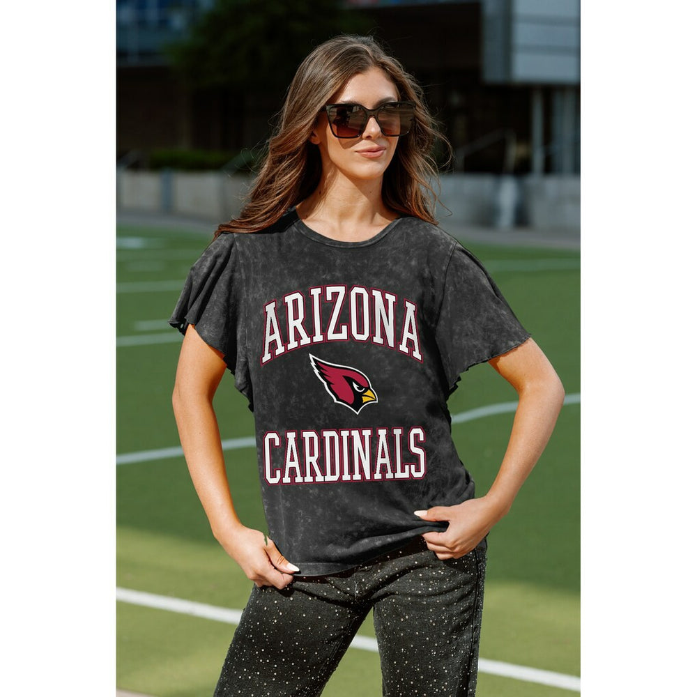 Arizona Cardinals Gameday Couture Women's Relaxed Flutter Sleeve T-Shirt - Black online