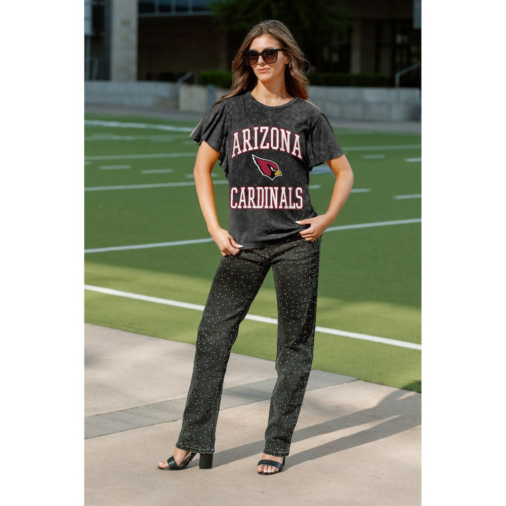 Arizona Cardinals Gameday Couture Women's Relaxed Flutter Sleeve T-Shirt - Black online