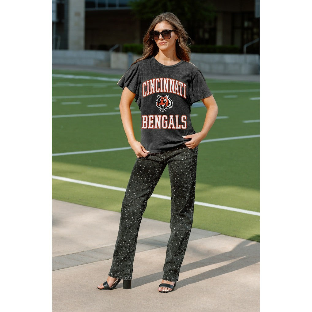 Cincinnati Bengals Gameday Couture Women's Relaxed Flutter Sleeve T-Shirt - Black online
