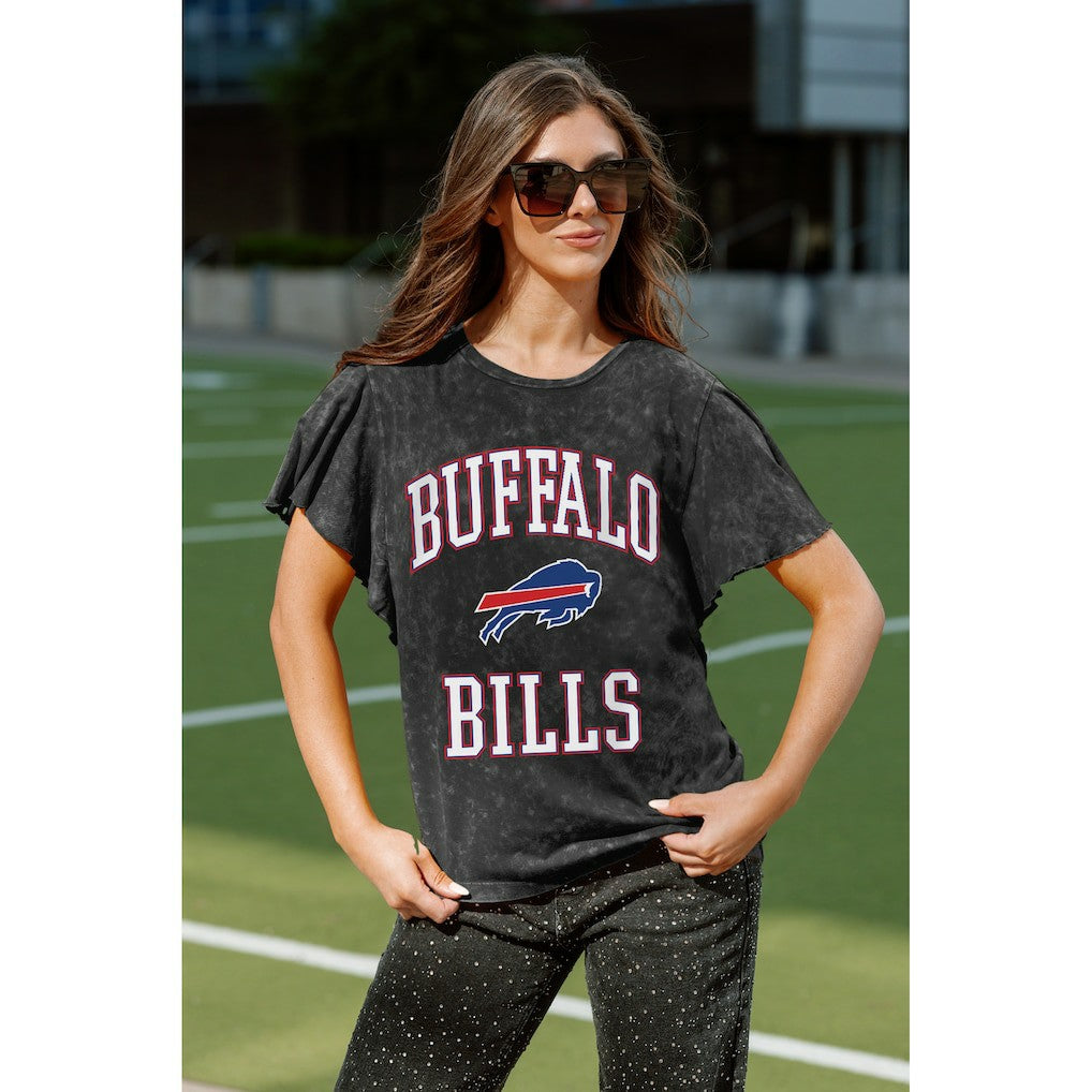 Buffalo Bills Gameday Couture Women's Relaxed Flutter Sleeve T-Shirt - Black discount