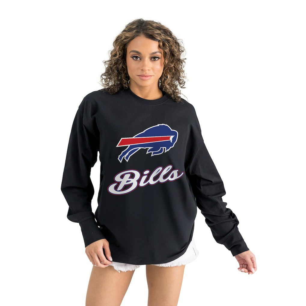 Buffalo Bills Gameday Couture Women's Oversized Long Sleeve T-Shirt - Black sale