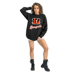 Cincinnati Bengals Gameday Couture Women's Oversized Long Sleeve T-Shirt - Black discount