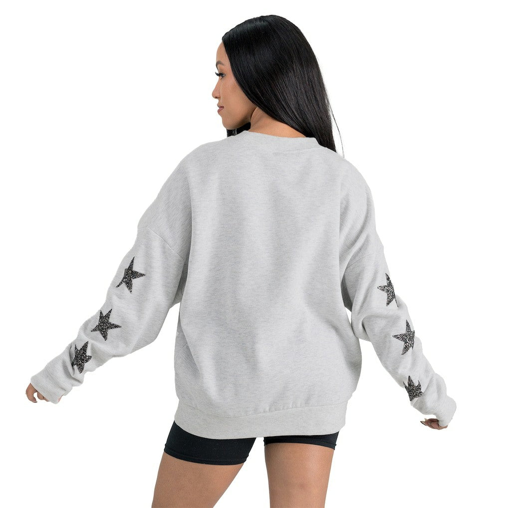 New England Patriots Gameday Couture Women's Resilience Relaxed Rhinestone Pullover Sweatshirt - Ash discount