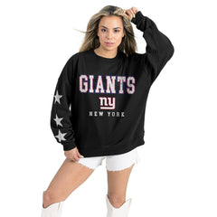 New York Giants Gameday Couture Women's Velocity Relaxed Rhinestone Pullover Sweatshirt - Black online