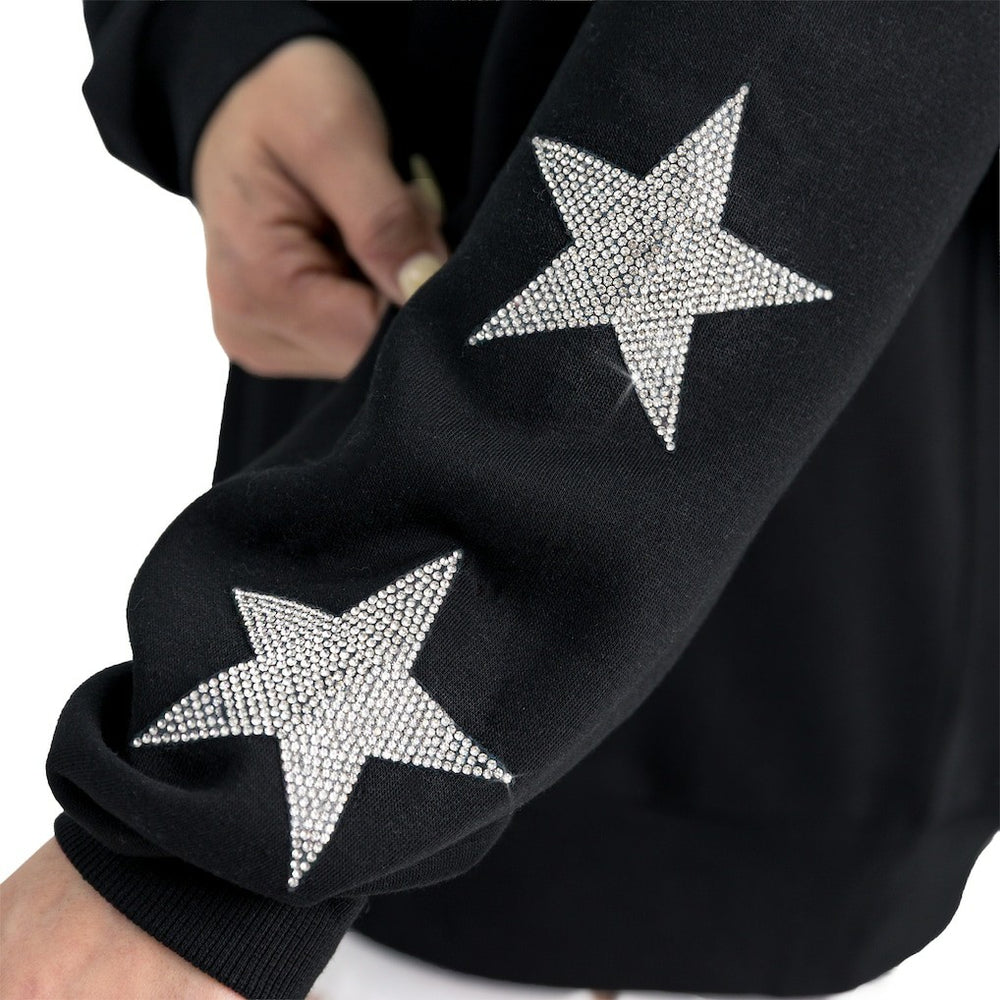 Philadelphia Eagles Gameday Couture Women's Velocity Relaxed Rhinestone Pullover Sweatshirt - Black for sale