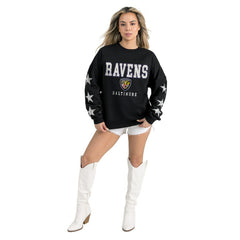 Baltimore Ravens Gameday Couture Women's Velocity Relaxed Rhinestone Pullover Sweatshirt - Black sale