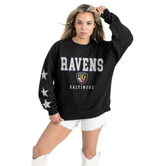 Baltimore Ravens Gameday Couture Women's Velocity Relaxed Rhinestone Pullover Sweatshirt - Black sale