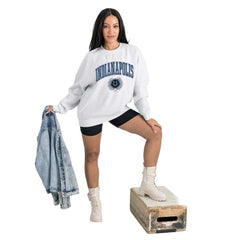 Indianapolis Colts Gameday Couture Women's Traditional Logo Oversized Premium Fleece Pullover Sweatshirt - Ash online