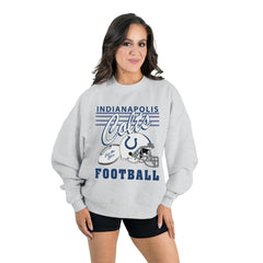 Indianapolis Colts Gameday Couture Women's Home Turf Oversized Premium Fleece Pullover Sweatshirt - Ash online