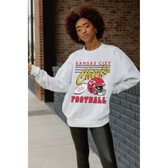 Kansas City Chiefs Gameday Couture Women's Home Turf Oversized Premium Fleece Pullover Sweatshirt - Ash cheap