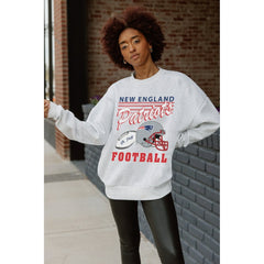 New England Patriots Gameday Couture Women's Home Turf Oversized Premium Fleece Pullover Sweatshirt - Ash outlet
