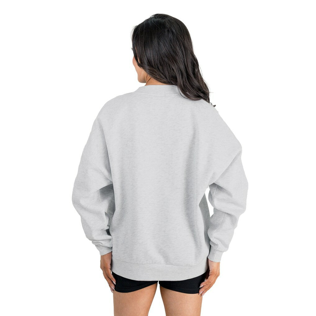 New York Jets Gameday Couture Women's Home Turf Oversized Premium Fleece Pullover Sweatshirt - Ash online