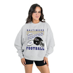 Baltimore Ravens Gameday Couture Women's Home Turf Oversized Premium Fleece Pullover Sweatshirt - Ash outlet