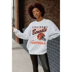 Cincinnati Bengals Gameday Couture Women's Home Turf Oversized Premium Fleece Pullover Sweatshirt - Ash for sale